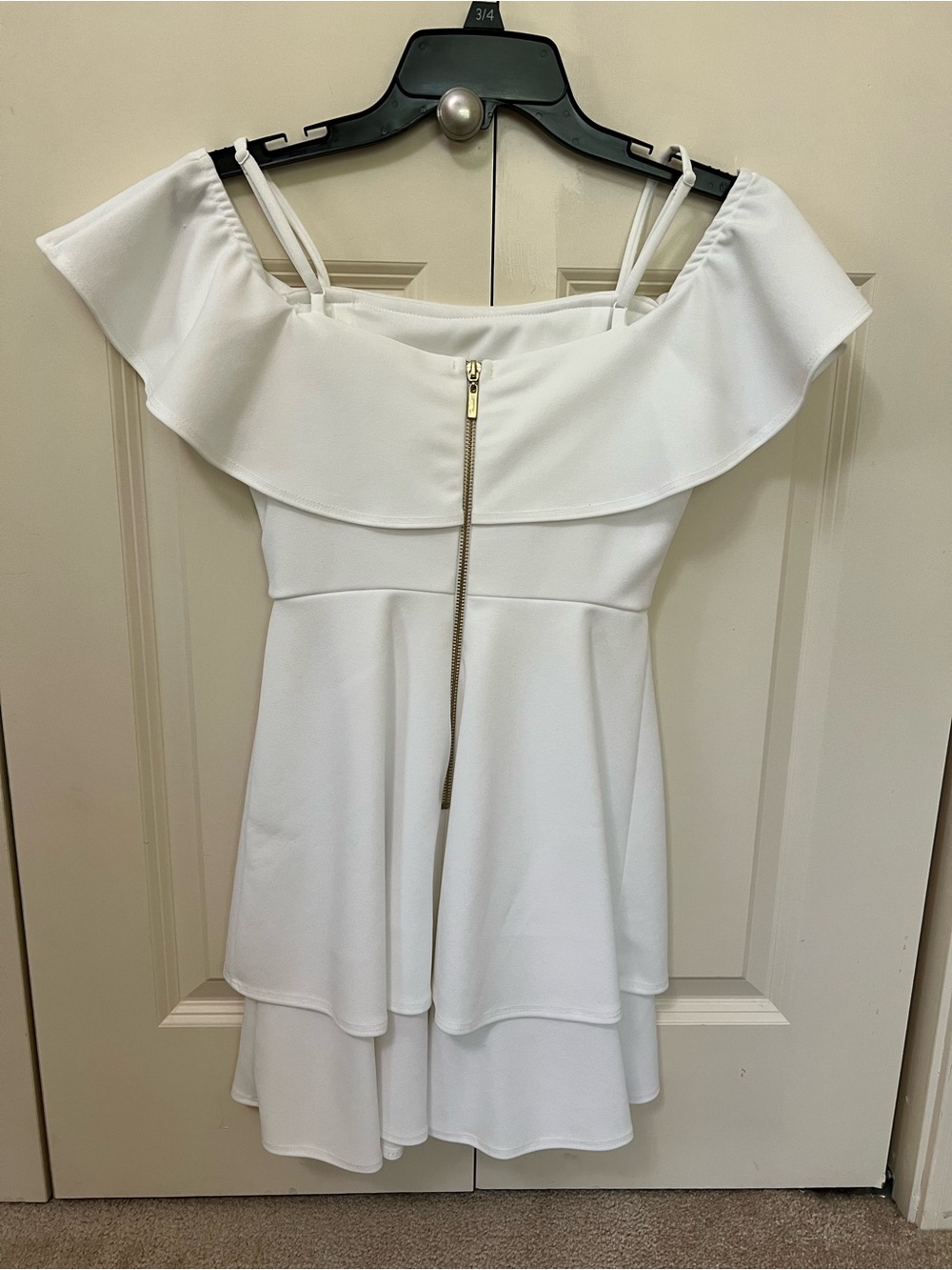 Darling White One-Shoulder Ruffle Dress - Picture 2 of 3